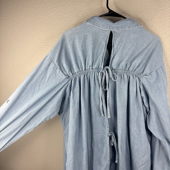 LIFE Tops - LIFE Love Is For Eternity Denim Tunic Top with Back Cutout Detail